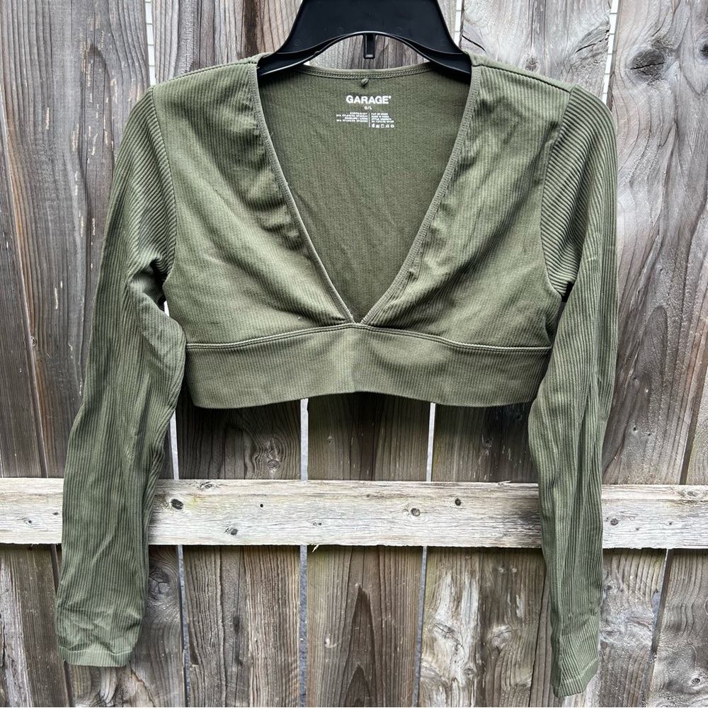Garage Long Sleeve Crop Top